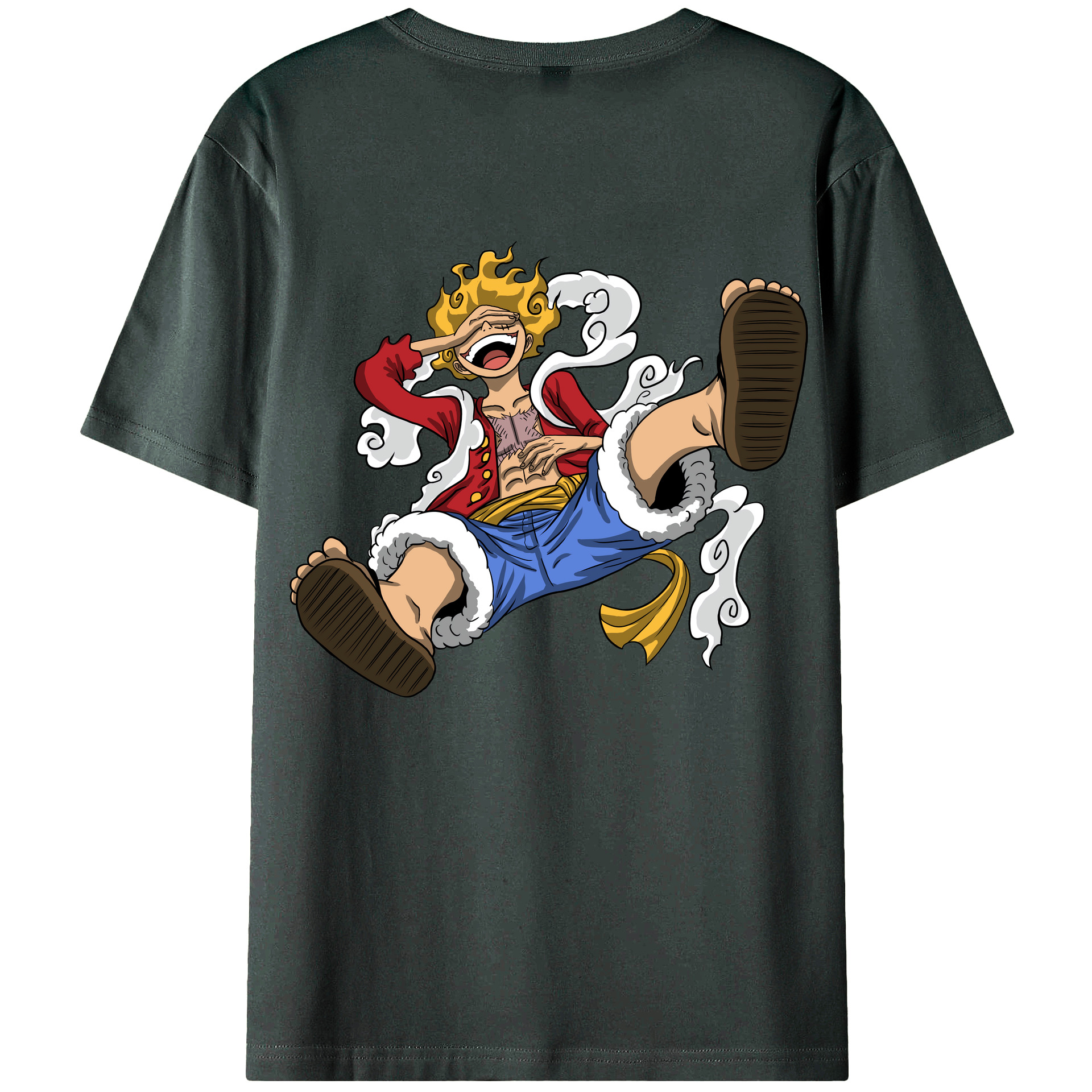 ワンピース モンキー・D・ルフィ ONE PIECE Monkey D. Luffy 綿100％ メンズ半袖Tシャツ（バックプリント） 通気性